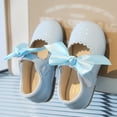 thumbnail image 2 of Splozh Girls Glitter Princess Dress Shoes Cute Summer and Spring Girls Boots Cute Flat Solid Color Round Head Ribbon Bow Hook Loop Light Blue,6-7 Years, 2 of 3