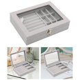 thumbnail image 2 of Jewelry Organizer Box Gift Large Organizer Box Large Capacity Capacity for Earring Birthdays Wedding Gray, 2 of 7