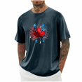 thumbnail image 1 of Styesk T-Shirts pour Homme Imprimé Col Rond Mode Décontractée Manches Courtes Blouses, 1 of 3