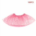 thumbnail image 1 of 100 Pcs/bag Shoes Covers Dust-proof Plastic Shoes Protectors Waterproof Boot Covers for Outdoor Riding, Pink, 1 of 1