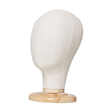 Yinanstore Wigs Hat Display Stand, DIY Wigs Stand Portable Hat Rack Model Head Hats Caps Display Mannequin Head Model for Styling Salon 31cm Wood Base