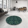 thumbnail image 4 of Ahgly Tapis d'Intérieur Lavable en Machine Carré Transitionnel Vert Sarcelle Profond, 4 Pieds Carré, 4 of 7