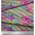 thumbnail image 3 of Soimoi Rayon Fabric Star & Diagonal Stripe Print Fabric by the Yard 56 Inch Wide, 3 of 3