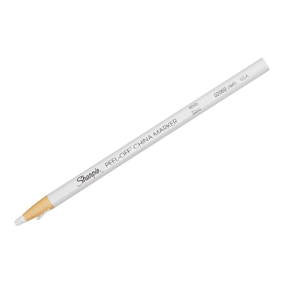 Sharpie Peel-Off - Marqueur pour Chine - Cire - Non Permanent - Blanc - 2 mm - Fin (Lot de 12)