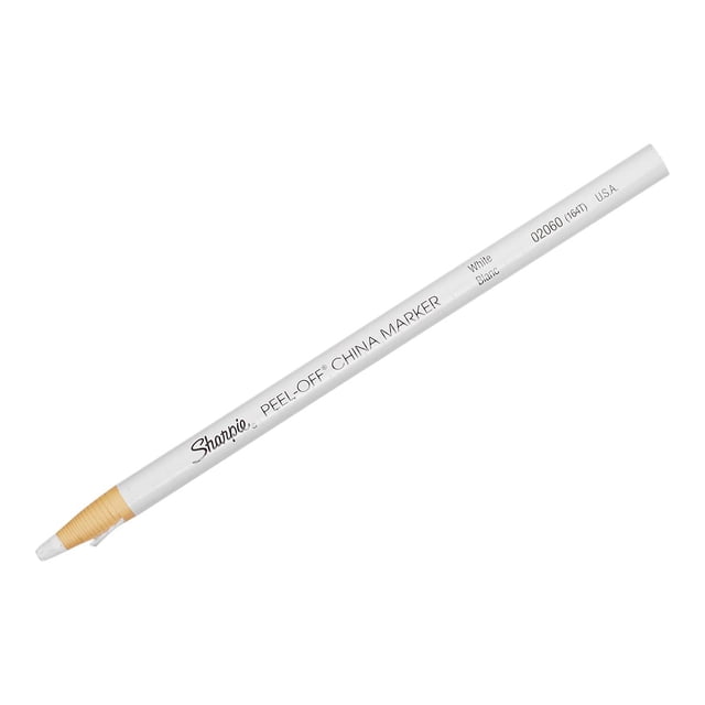Sharpie Peel-Off Marqueur de Chine Blanc à Pointe fine de 2 mm, Présenté en une Seule Unité à Partir d'Un Lot de 12. le Marqueur Présente un design Pelable pour un Affûtage Facile et Convient au Marquage sur les surfaces Poreuses et Non Poreuses. Résistant à la Décoloration et à l'Eau.