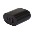thumbnail image 2 of 65W USB C Wall Charger 3 Port PD Fast Charging Block, Compact Power Adapter with GaN Tech for 15 Pro, Portable Travel Charger Cube for Laptop Phone Tablet, Black, 2 of 7