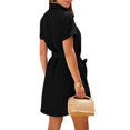 thumbnail image 5 of adviicd Robe Pull Midi pour Femmes Robe d'Été Décontractée à Manches Courtes Col Rond Robe Longue Fluide de Plage Noire,L, 5 of 5
