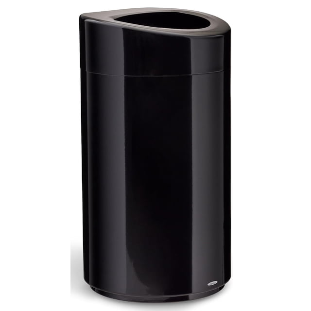 Safco Open Top Trash Can, Indoor Modern Home 30 Gallon Waste Bin Container, Black