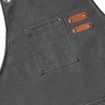 thumbnail image 4 of Chef Aprons for Men Women with Large Pockets, Cotton Canvas Cross Back Heavy Duty Adjustable Work Apron, (Grey), 4 of 5