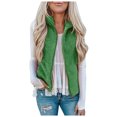 thumbnail image 1 of Heliisoer Pocket Women Zipper Solid Color Jacket Plush Sleeveless Lapel Vest Loose, 1 of 8