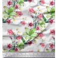 thumbnail image 1 of Soimoi Silk Fabric Leaves & Lily Flower Decor Fabric Printed Yard 42 Inch Wide, 1 of 3