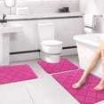thumbnail image 4 of Memory Foam Bath Mat 3 Set Bathroom Rugs for 3 Pcs Toilet Mats Universal Soft Comfortable Water Absorption Non-Slip Thick Machine Washable Easier To Dry Dark Front Door Mat Outside Entrance, 4 of 7