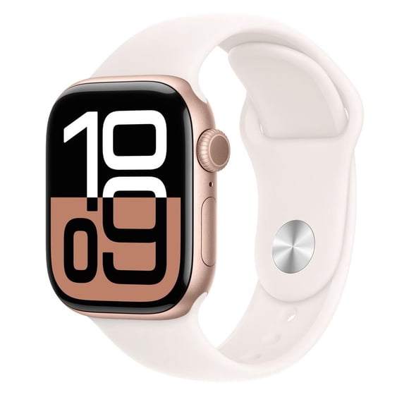 Apple Watch Series 10 GPS 42mm Rose Gold Aluminum Case with Light Blush Sport Band - S/M