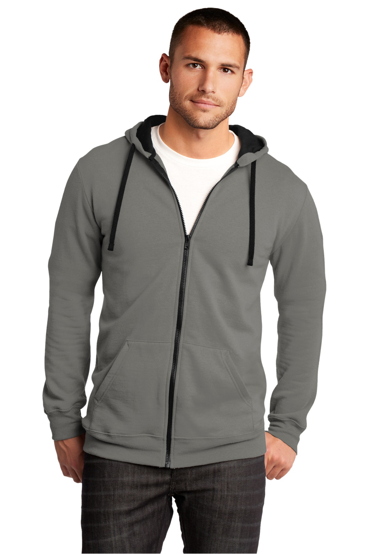 District Men's The Concert Fleece Full-Zip Hoodie. DT800