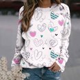 thumbnail image 1 of Qertyioot T-Shirt Graphique pour Femmes de la Saint-Valentin à Manches Longues, Chandail Mince Imprimé Décontracté à Col Rond /, 1 of 5