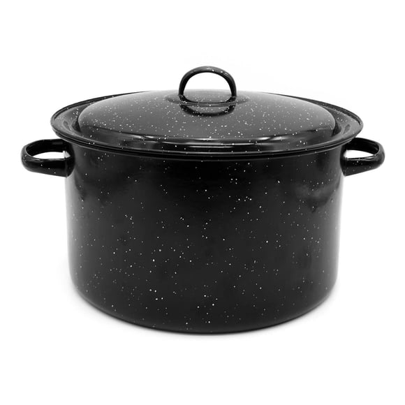 Starfrit 13QT/12.3L Stockpot with Canning Rack and Lid Included, Carbon Steel, Enamel Finish, Large Capacity, Oven Safe, Durable, Easy to Clean
