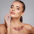 thumbnail image 2 of Unique Bargains Christmas 1 Pc Realistic Temporary Tatto Collarbone Fake Tattoos Pink Blue, 2 of 5