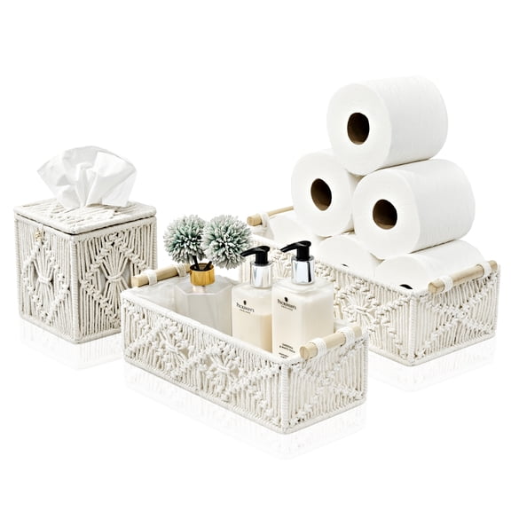 Sorbus Paniers de Rangement en Osier pour Chambre de Bébé, Chambre, Pouponnière, Poste à Langer, Linge de Maison, Couches, Articles de Toilette - Ensemble de 3
