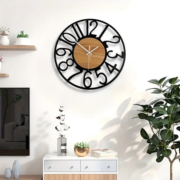 PRETXORVE Grande Horloge Murale pour Salon 13 Silencieuse Sans Tic-Tac à Piles Moderne Vintage Horloge Murale Surdimensionnée pour Chambre Cuisine