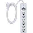 thumbnail image 1 of GE 6-Outlet Surge Protector Extension Cord, Pro Series, 8ft., White, 46274, 1 of 8