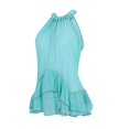 thumbnail image 4 of outfmvch Hauts pour Femmes Camisole pour Femmes Mode pour Femmes Débardeur Sans Manches Col Rond Hauts Unis T-Shirt Camisole Chemise corset Hauts pour Femmes Bleu P, 4 of 9