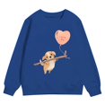 thumbnail image 4 of PMVFHDE Chandails à Col Rond Fille Automne et Hiver Saint-Valentin à la Mode et Intéressant Imprimé Chiot Chandail à Capuchon pour Enfants Bleu, 6-7 Ans, 4 of 4