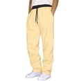 thumbnail image 1 of AherBiu Sweatpants For Men Fleece Lined Drawstring Elastic Waisted Straight Leg Pants With Pockets Casual Gym Workout Trousers, 1 of 6
