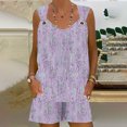 thumbnail image 4 of Yuyuzo Womens Lounge Sets Two Piece Square Neck Tank Tops Wide Leg Shorts with Pockets Matching Outfits, 4 of 7
