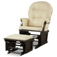 thumbnail image 1 of Gymax Wood Glider & Ottoman Cushion Set Baby Nursery Rocking Chair Beige, 1 of 10