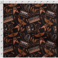 thumbnail image 4 of Soimoi Musical Instruments Printed, Poly Canvas Fabric, Decor Sewing Fabric by The Yard 56 Inch Wide,Decorative Fabric for Curtains Tote Bags, Orange & Black, 4 of 5