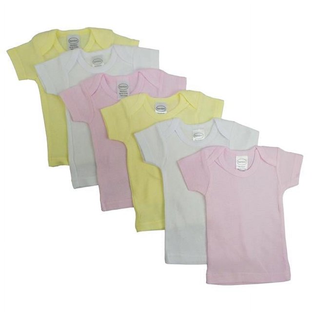 Bambini CS-057M-057M Girls Pastel Variety Short Sleeve Lap T-shirts, Assorted - Medium