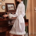 thumbnail image 4 of Tawop Robe Pyjama pour Femmes Peignoir pour Femmes Robe Décontractée Chemise de Nuit pour Femmes Blanc G, 4 of 4
