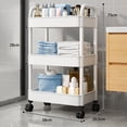thumbnail image 3 of Wzzjkit Kitchen Rack, 3-Tier Rolling Storage Cart with Wheels- Plastic Multi-Room Organizer for Kitchen- Living Room-Office -Bathroom, Kitchen Racks and Shelves, 3 of 3
