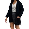 thumbnail image 2 of RXIRUCGD Blouse à Manches Longues Col en V pour Femmes Rayée Ample Assortie, Noir, Taille : TG, 2 of 4