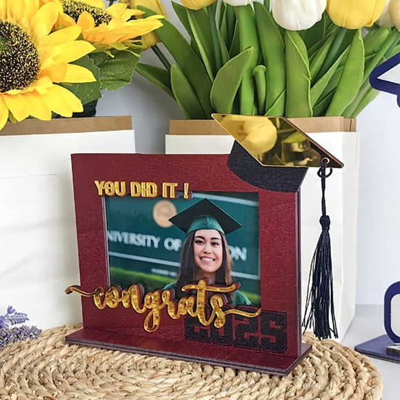 Graduation And Start Of School 2025 Wooden Photo Frame Desktop Ornaments Start Of School And Graduation Season Decorations 2025 Graduation Season Wooden Photo Frame Ornaments