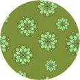 thumbnail image 1 of Ahgly Tapis Rond Lavable en Machine Intérieur Transitionnel Vert, 8 Pieds Rond, 1 of 7