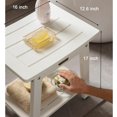 thumbnail image 3 of Shower Bench Seat for Inside Shower Poly Lumber Shower Stool for Shaving Legs Bathroom Shower Foot Rest with Storage Shelf Plastic Shower Chair Seat for with Adjustable Feet, 3 of 6