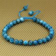 thumbnail image 3 of Natural Blue Apatite Gemstone 6mm Round Beads Adjustable Bracelet 7" Unisex, 3 of 4