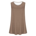 thumbnail image 4 of AherBiu Débardeurs d'Été Grande Taille pour Femmes Coupe Ample Col Rond Sans Manches Ourlet Mode Basique T-Shirt, 4 of 5