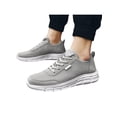 thumbnail image 2 of Woobling Man Shoes Closed Toe Sneakers Low Top Trainers Soft Males Non Slip Solid Color Light Grey 12, 2 of 8