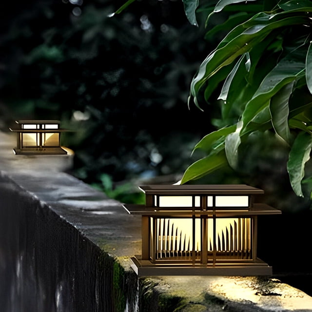 thinsony Outdoor IP65 Waterproof LED Modern Solar Post Caps Lights Pillar Light