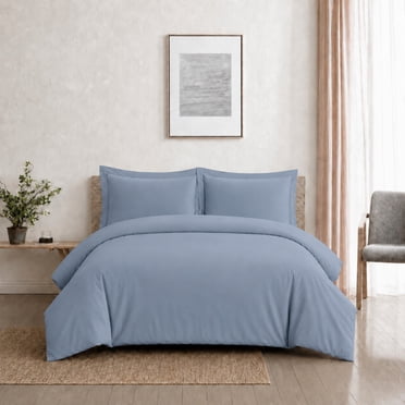 Swift Home Ultra Soft Solid Duvet Cover Set, Twin, Blue
