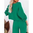 thumbnail image 5 of ORUYROP Ensemble de Pull 2 Pcs pour Femmes Haut Court à Manches Longues et Pantalon Large, 5 of 5