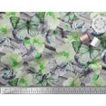 thumbnail image 3 of Soimoi Green Poly Georgette Fabric Stripe,Floral & Butterfly Print Sewing Fabric BTY 42 Inch Wide, 3 of 3