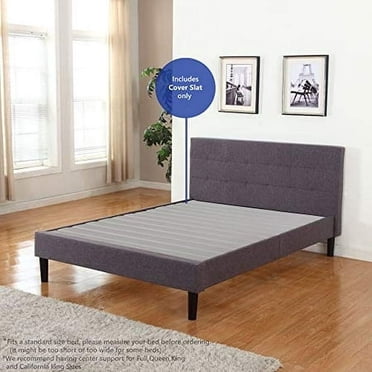 Continental Sleep Planche/lattes de Couchette en Bois avec Housse pour Matelas Double, Gris