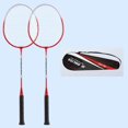 thumbnail image 2 of 2x Badminton Racket 2 Player Badminton Equipment Athletes Training and Competition Badminton Racquet for Adults and Teenagers Practice with Storage Bag, 2 of 9