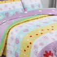 thumbnail image 2 of Cozy Line Home Fashions Ensemble de Courtepointe Réversible pour Fille à Imprimé Floral et Cœur, Couvre-Lit, Jeté de Lit (Jardin de Fleurs, Grand Lit - 3 Pcs), 2 of 4