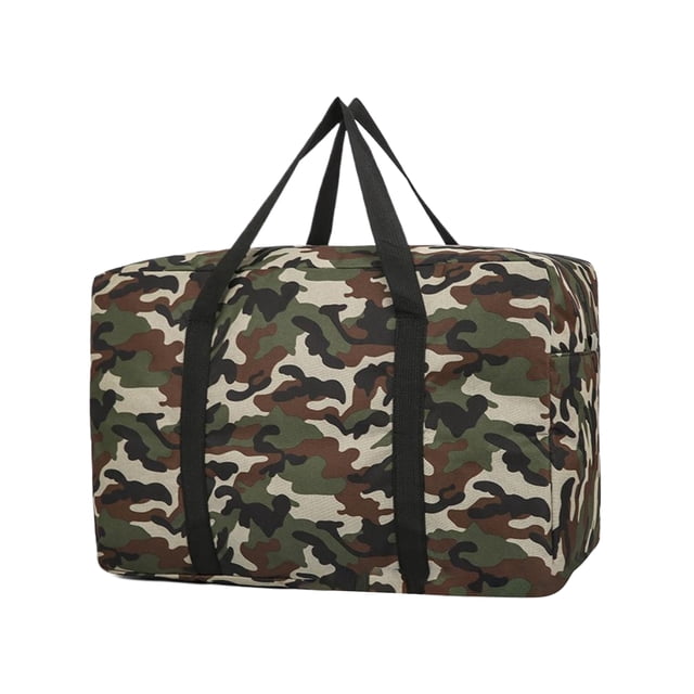 Decodeary Stackable Storage Bag Reusable And Easy To Waterproof Travel Storage Bag Luggage Brown camouflage Large size