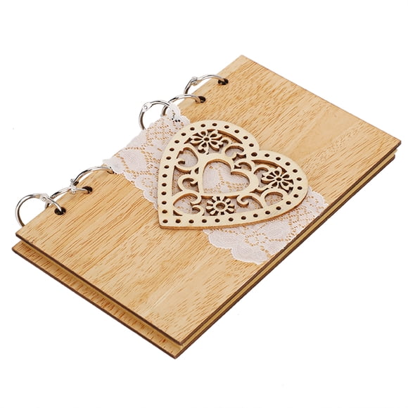 FAGINEY Perfect Decorative Accessory Wedding Message Book, Wooden Guest Book, For Wedding For Anniversaries