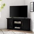 thumbnail image 2 of Pemberly Row Contemporary 48"Rustic Wood Corner TV Stand in Black, 2 of 15